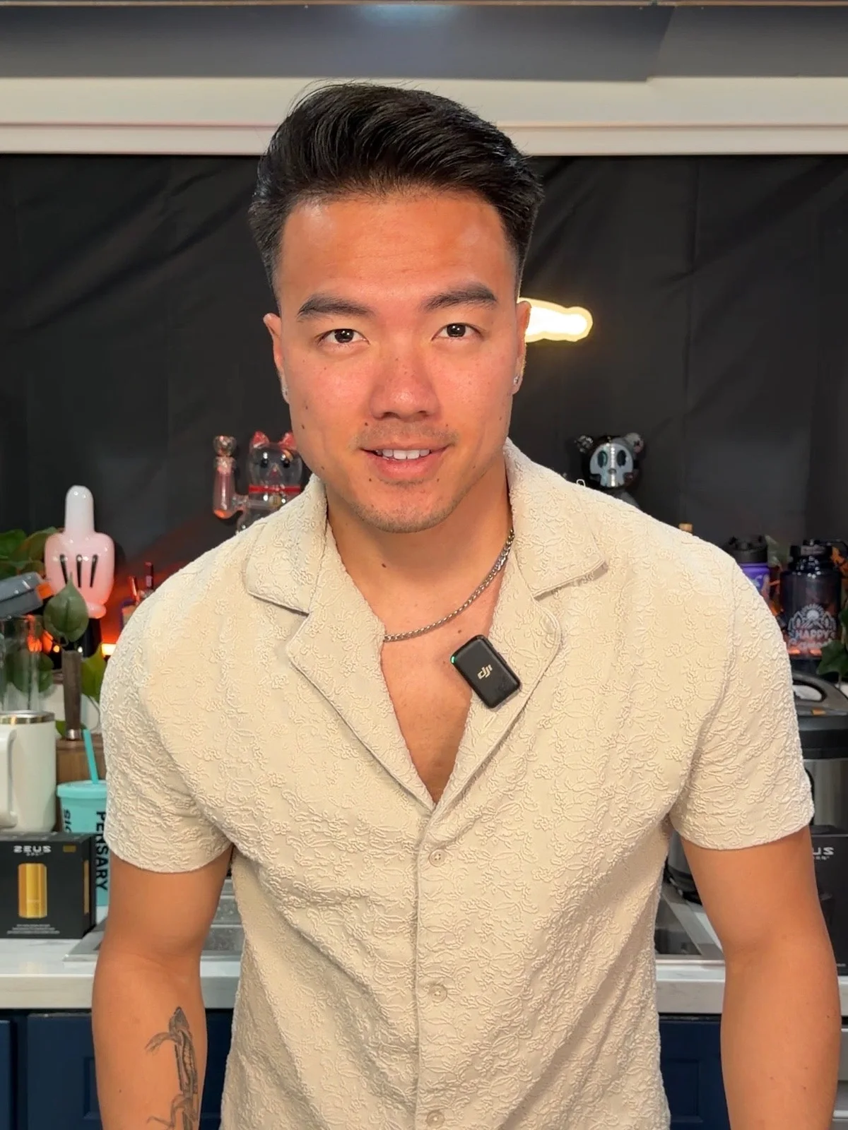 Jerry Chu at his kitchen counter